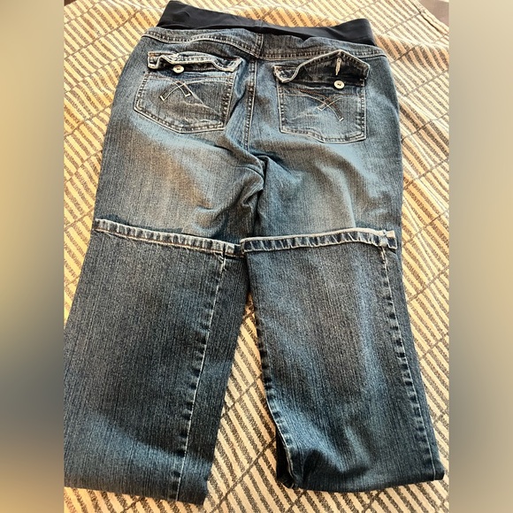 Oh Baby by Motherhood Blue Flare Wide Leg Jeans - Picture 2 of 3